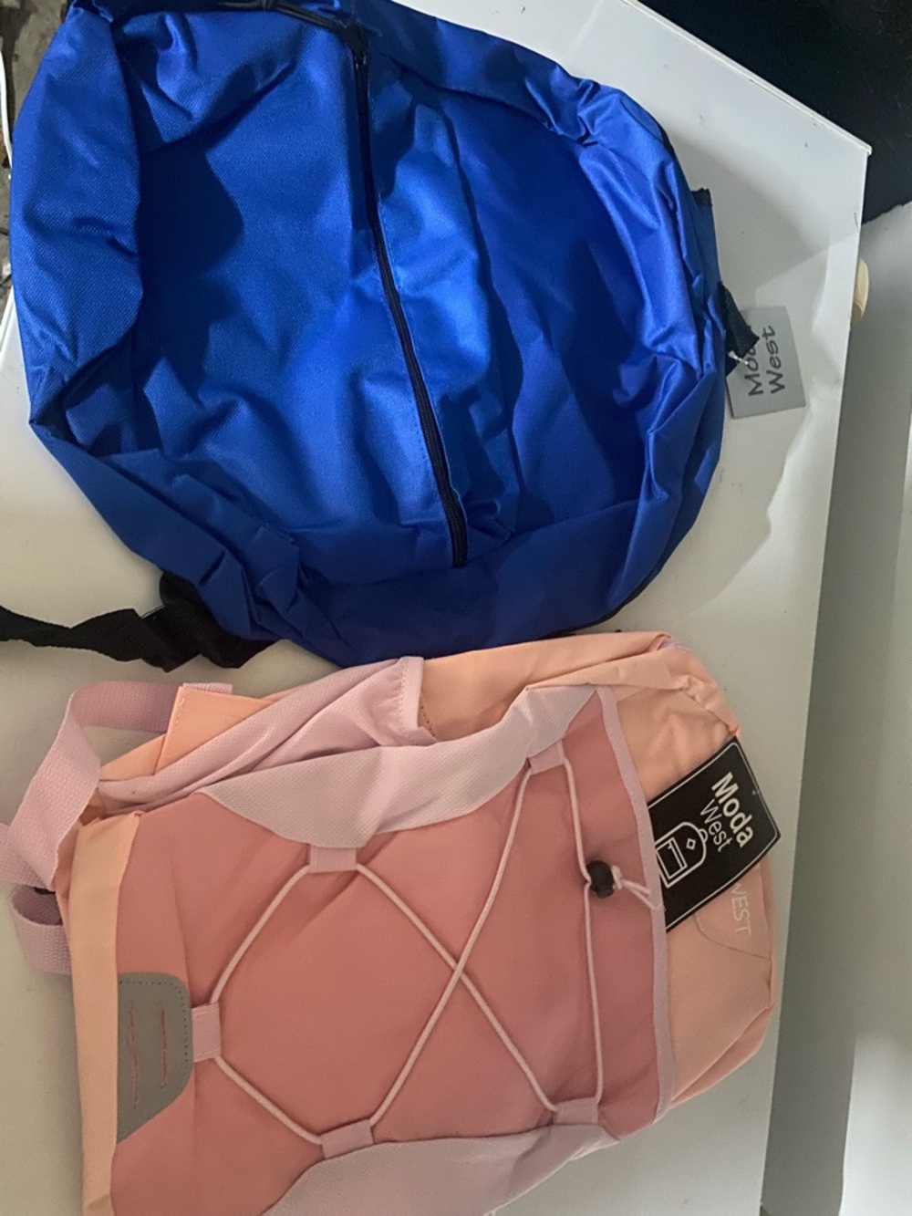 Blue Nylon Backpack & Pink Moda West Backpack - Dual Pack